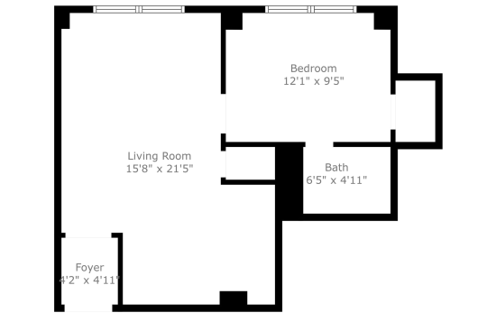 the floor plan for a two bedroom apartment at The St Regis Apartments