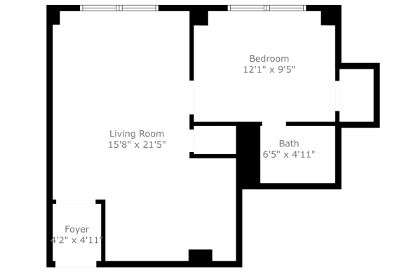 the floor plan for a two bedroom apartment at The St Regis Apartments