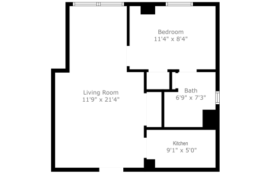 the floor plan for a two bedroom apartment at The St Regis Apartments