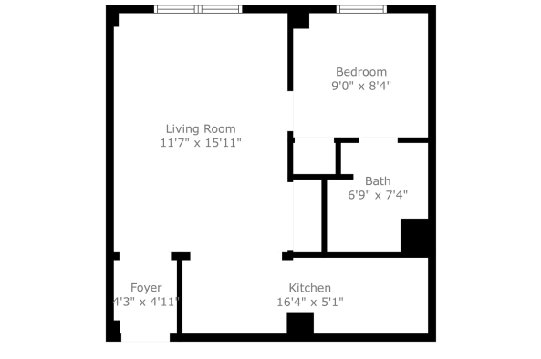 the floor plan for a two bedroom apartment at The St Regis Apartments