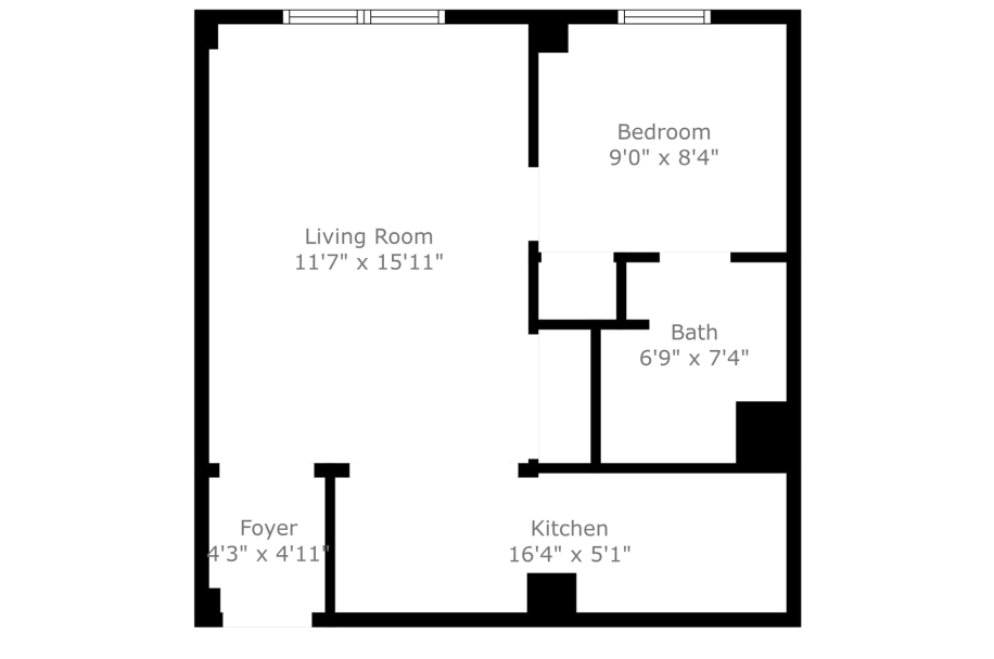 the floor plan for a two bedroom apartment at The St Regis Apartments