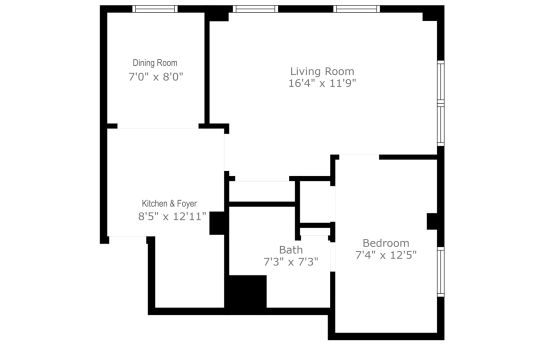 the floor plan for a two bedroom apartment at The St Regis Apartments