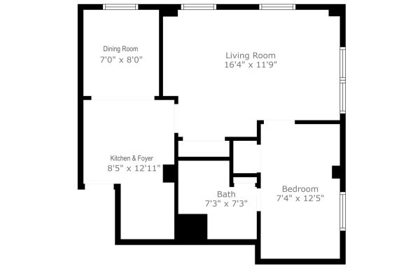 the floor plan for a two bedroom apartment at The St Regis Apartments