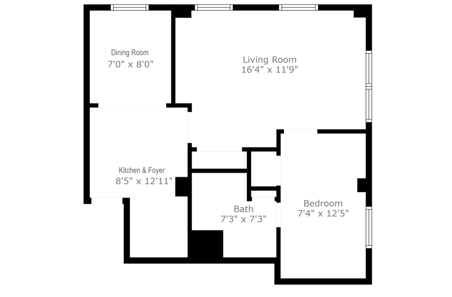 the floor plan for a two bedroom apartment at The St Regis Apartments